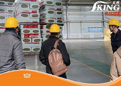 Indonesia customers come to inspect the glass wool and rock wool